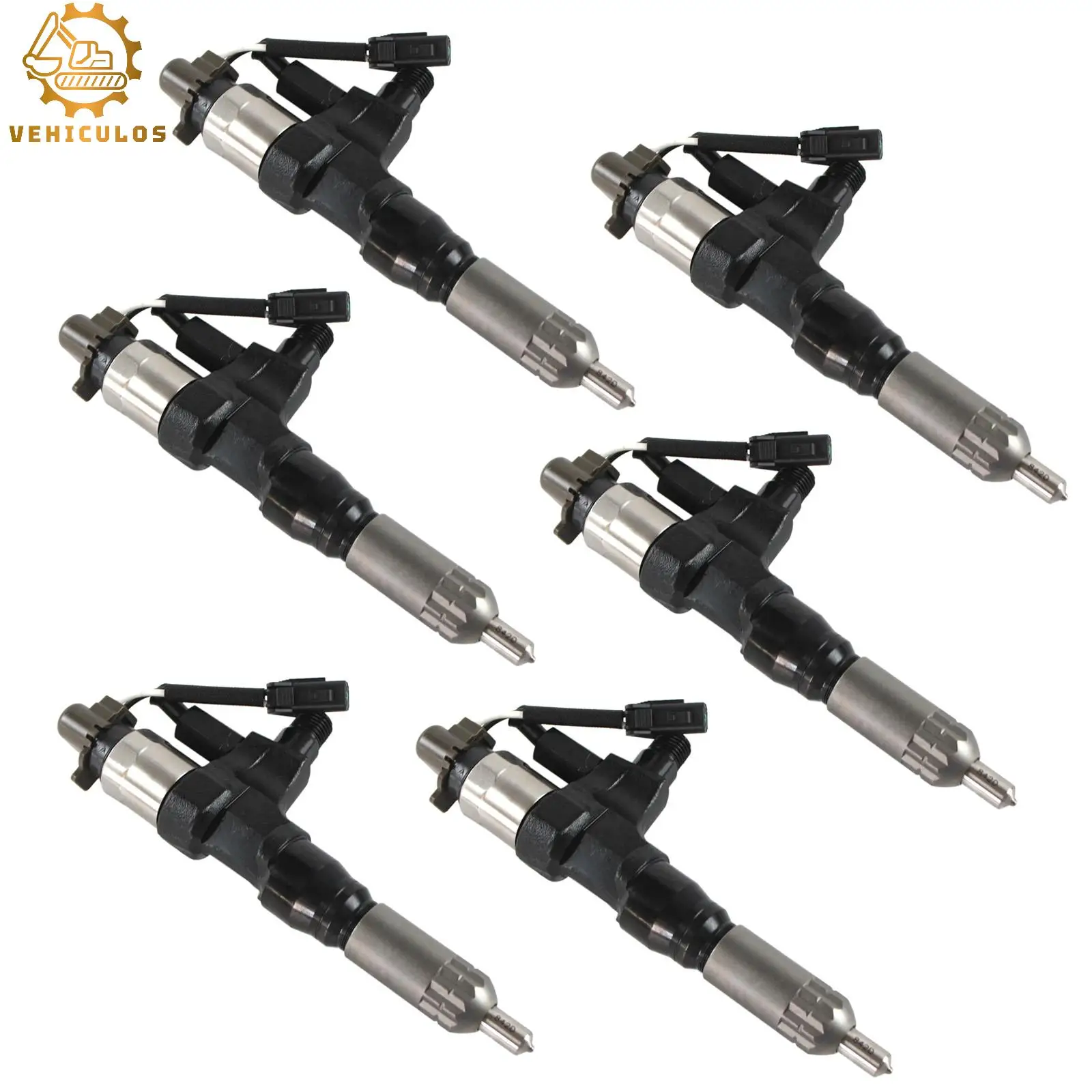 6PCS Fuel Injectors 095000-6592 VH23670E0520 For Hino J08E Kobelco SK300-8 SK350-8 Parts