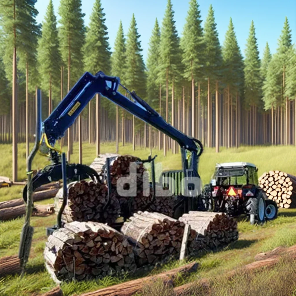 Hydraulic Timber Crane For Harvester Forestry With Cheap Price Wood Trailer With Crane Kit And Seat High Quality 8Tons Atv Fores