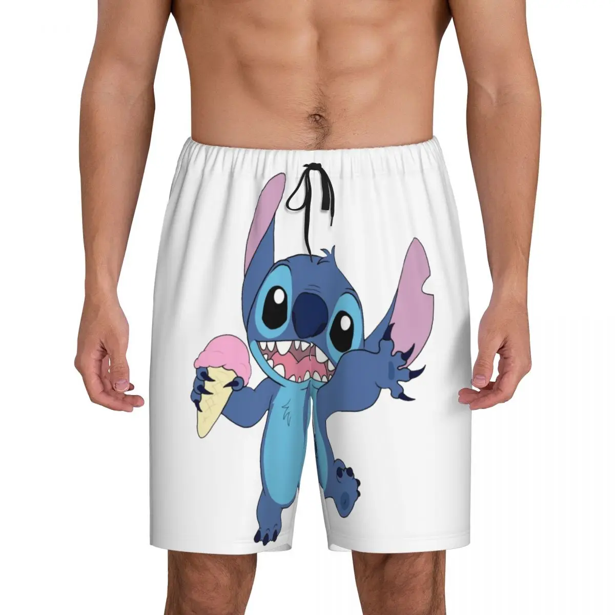 

Custom Printed Men Cartoon Animation Stitch Pajama Bottoms Sleepwear Pjs Sleep Shorts with Pockets