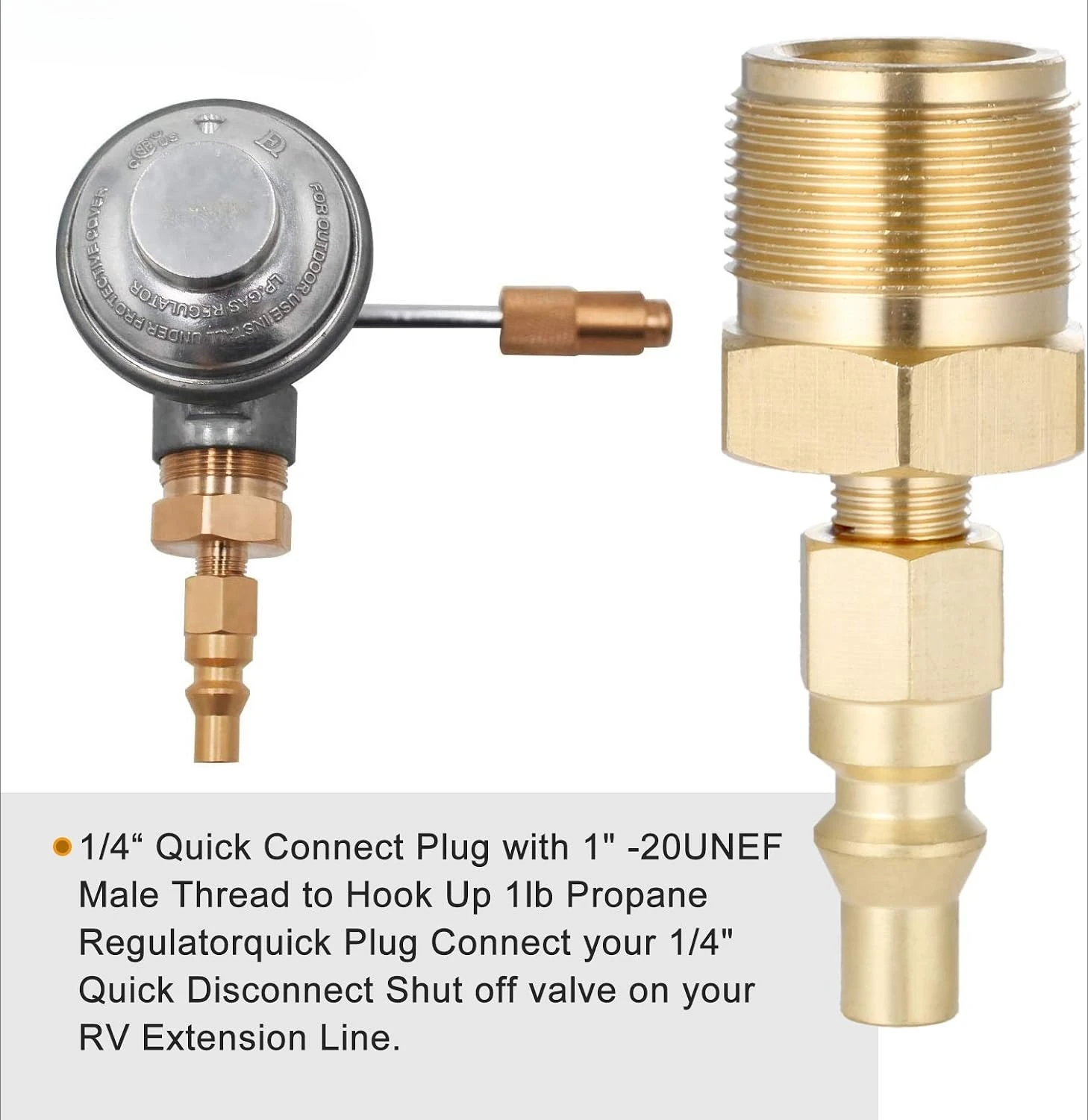 Propane Brass Adapter Quick Connect Fitting 1/4