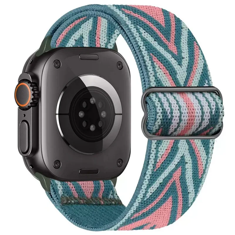 Elastisches Nylon-Armband für Apple Watch Ultra 4/3/2 49 mm, 12, 11, 10, 46 mm, 42 mm, Armband für iWatch 9, 8, 7, 6, SE, 45/41/44/40 mm. – Detail 10