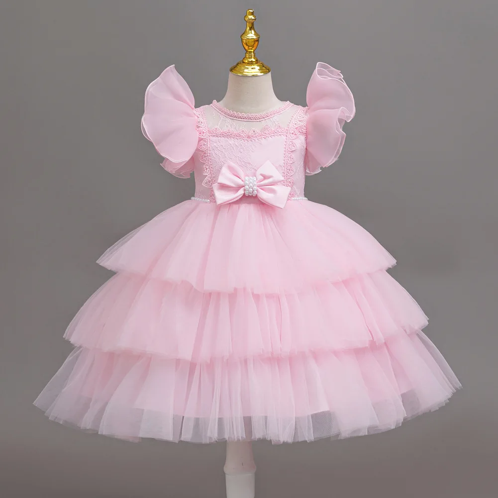 HETISO Girls Birthday Dress Cute Bowknot Yong Kid's Princess Party Carnival Summer Ball Gown