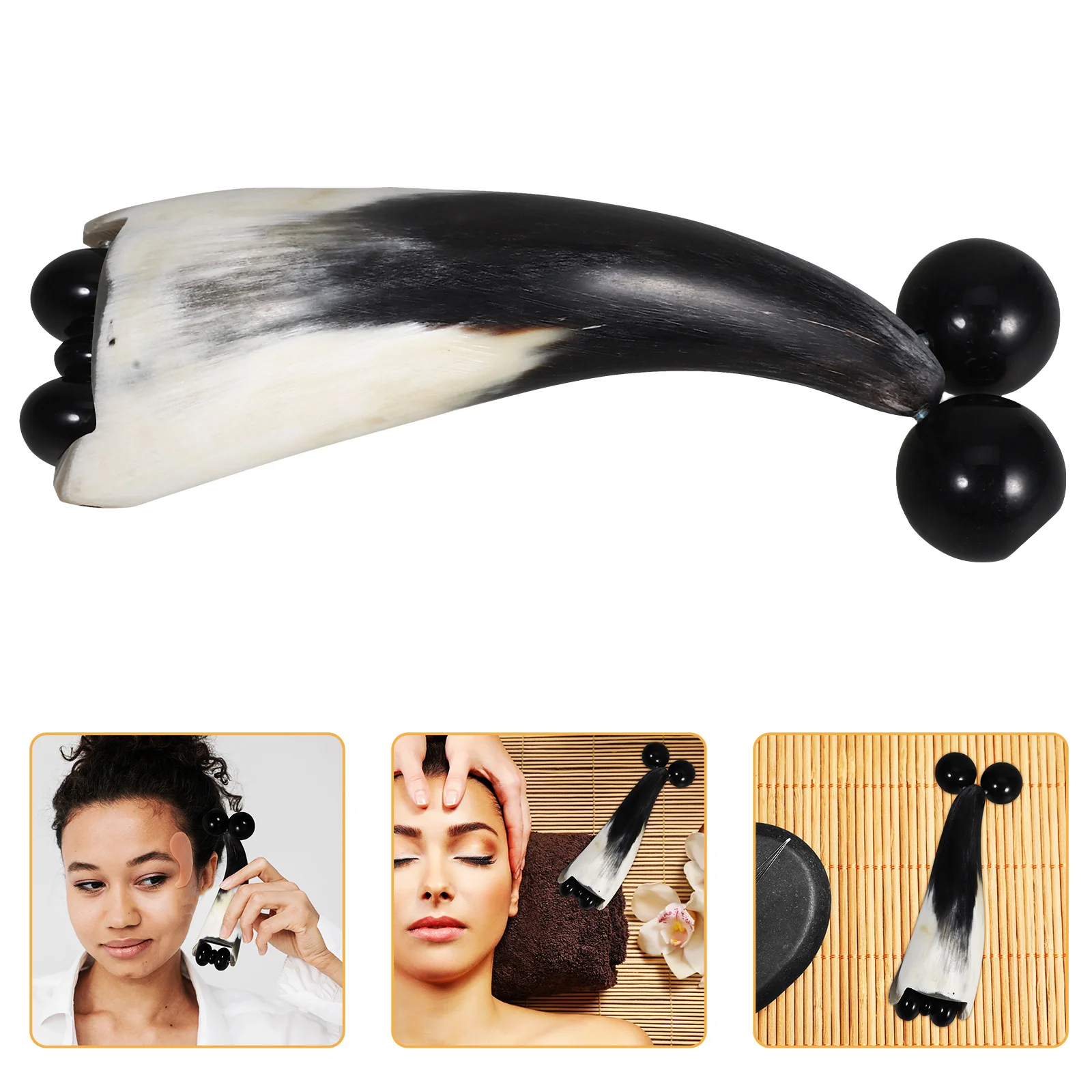 

Ox Horn Dual Head Y-образный массажный ролик для шеи, лица, спины, портативный ручной массажер для тела, инструмент для релаксации, ручная косметическая палочка