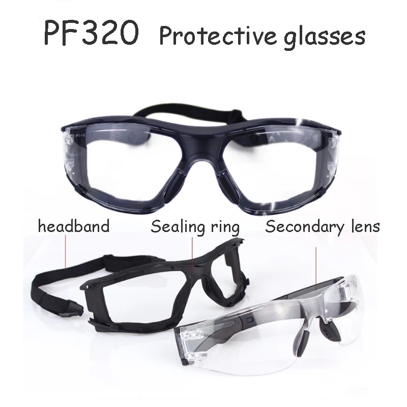 PF320 detachable deformation goggles HD anti-fog Shock protection Wind-dust protection Cycling outdoors work grinding Eye mask