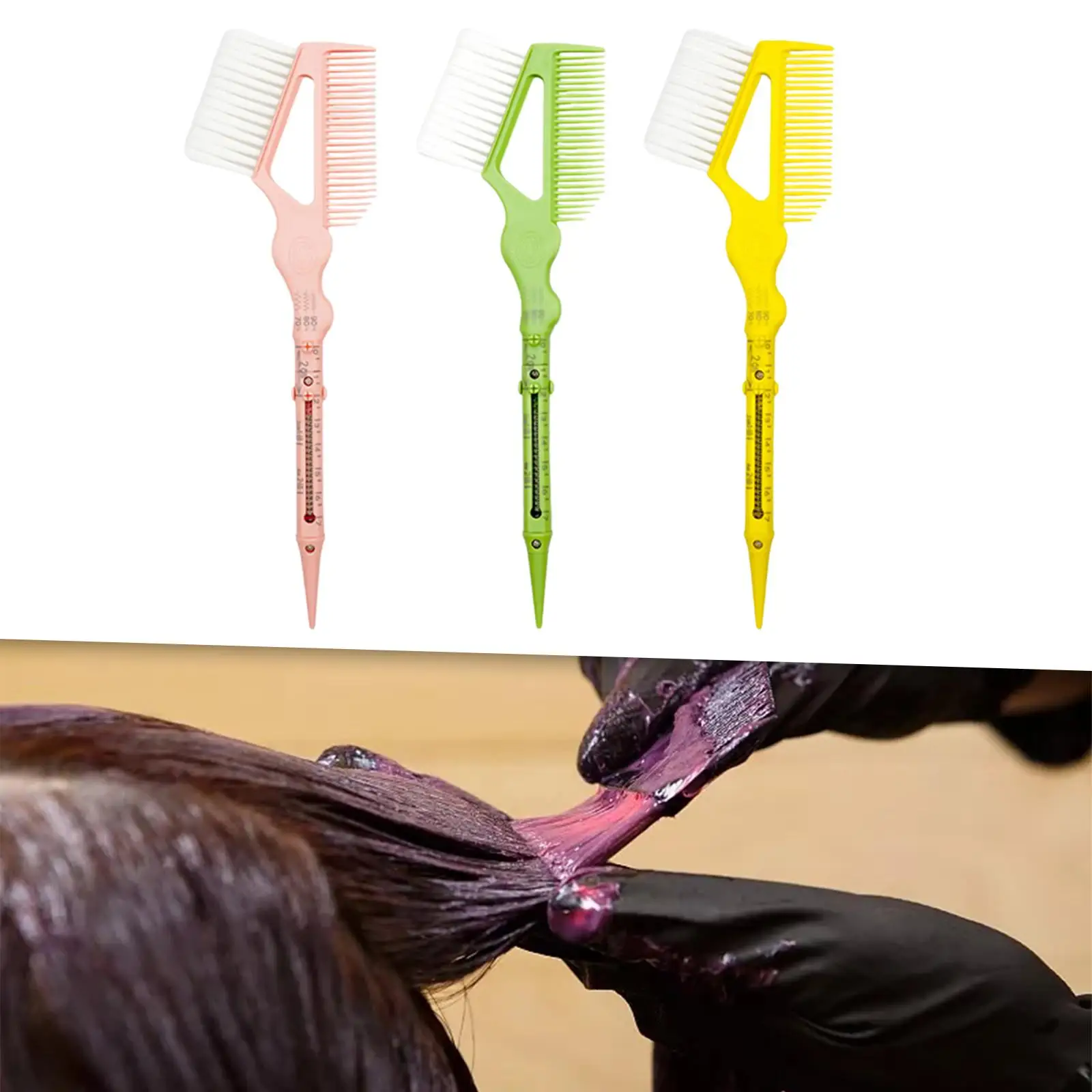 Peine para teñir el cabello, cepillo para teñir el cabello, cepillo para teñir el cabello, cepillos de tinte en ángulo para el hogar