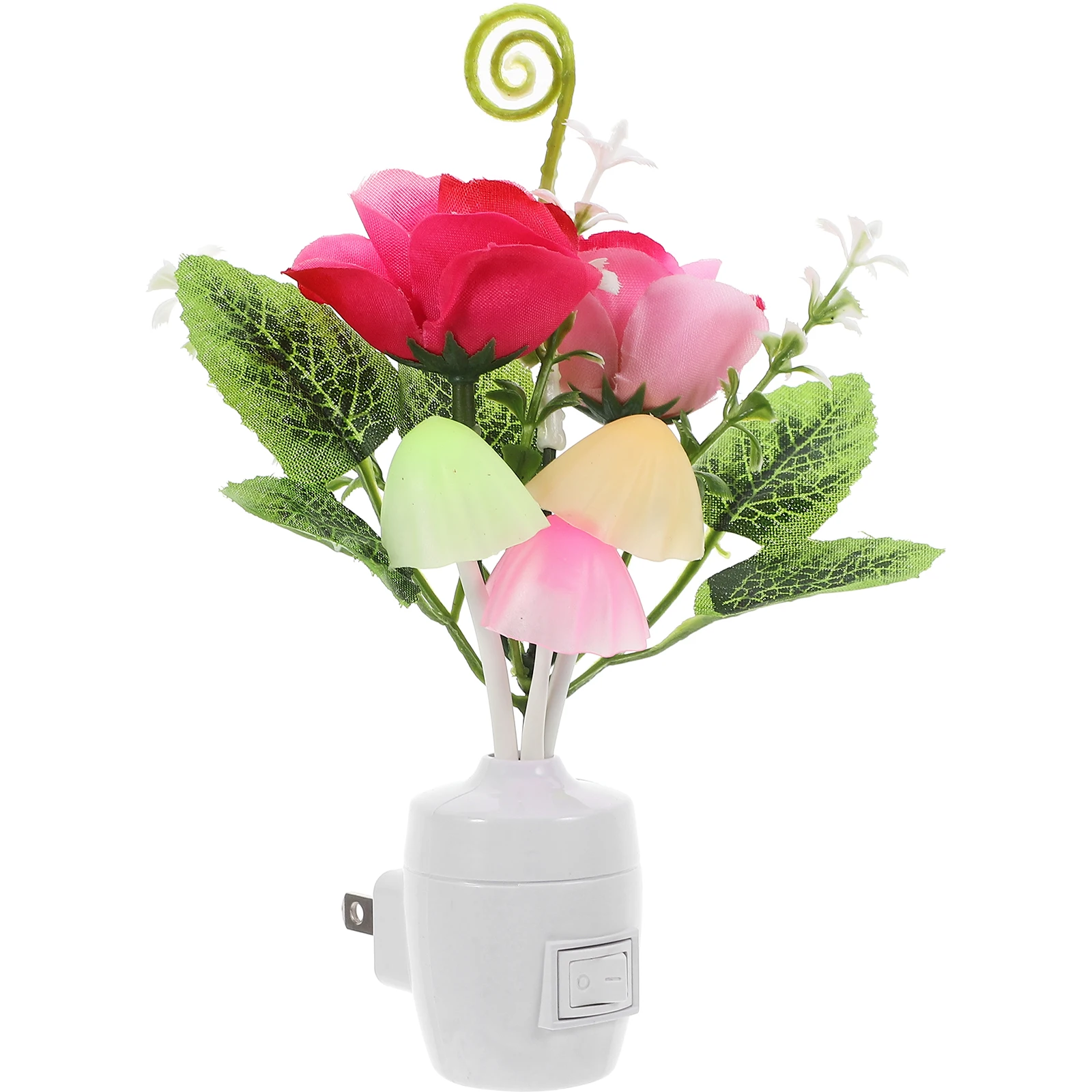 

2Pcs LED Plug-in Peony Shape Color Changing Night Light Kids Bedroom Lamp Soft Warm Bedside Night Lamp Flexible Leaves Design