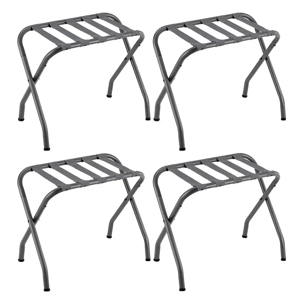 

Подставка для багажа, набор из 4 штук, подставки для багажа для гостевой комнаты, подставка для чемоданов, стальная рама, складная, для спальни, серая URLR64G04