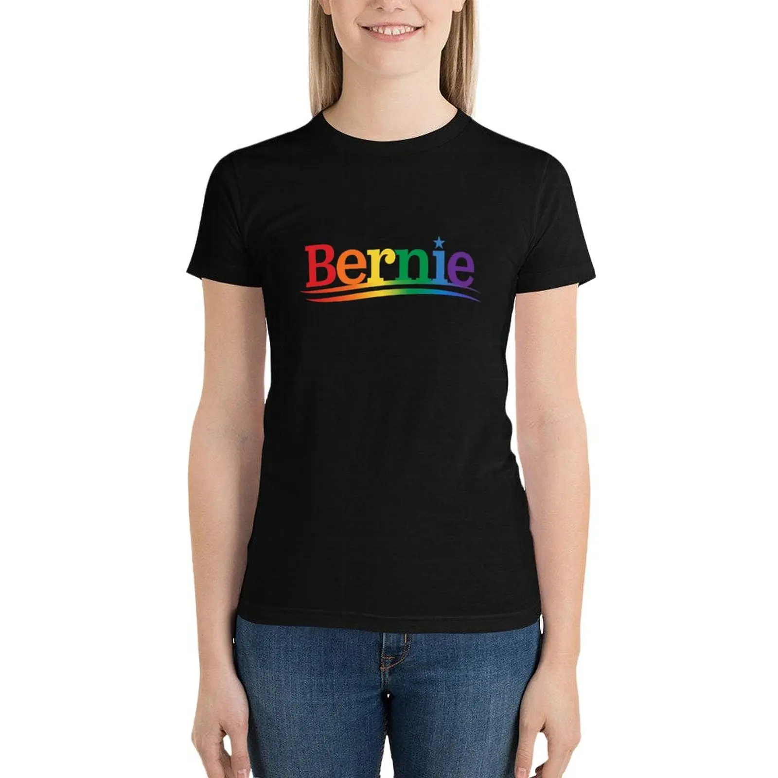 Bernie Pride - Rainbow T-Shirt funny cute tops tshirts woman