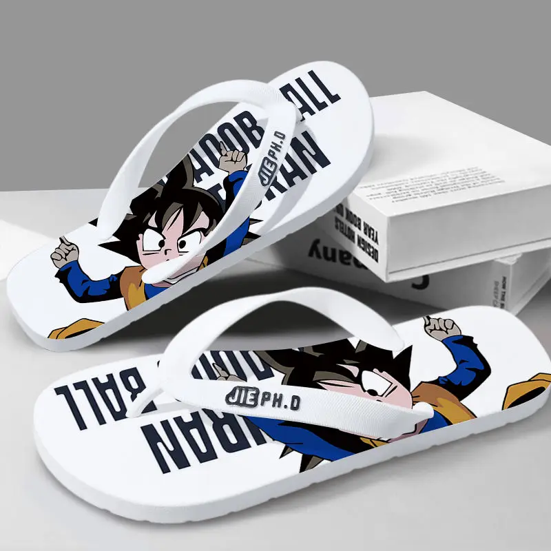 Dragon Ball Anime Son Goku tongs décontractées pantoufles été Couple extérieur intérieur salle de bain fond souple pied pince Cool pantoufles
