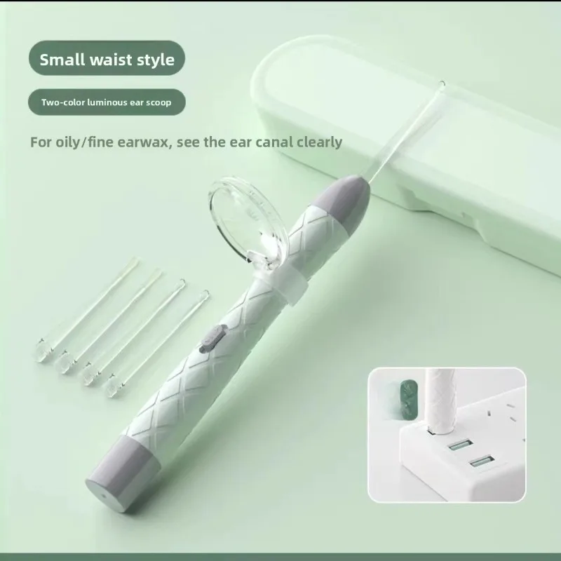 New Arrival In-Stock Illuminated Ear Spoon Set - Kids' Ear Cleaning Tools, Visual Rechargeable Ear Pick Illuminated Booger Clip