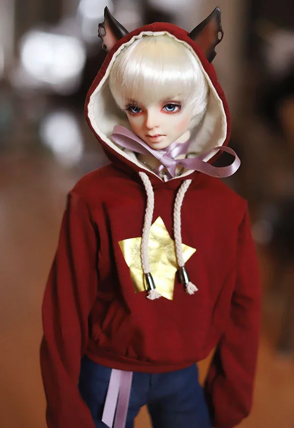 

G10-290 1/4 1/3 Uncle SSDF POPO68 SD BJD MSD doll baby clothes Gold little star sports hoodie guard 1pcs