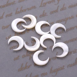 Natural Freshwater Shell Beads Moon Shape White Shell No Hole Loose Beads for Jewelry Making DIY Necklace Earring Accessories