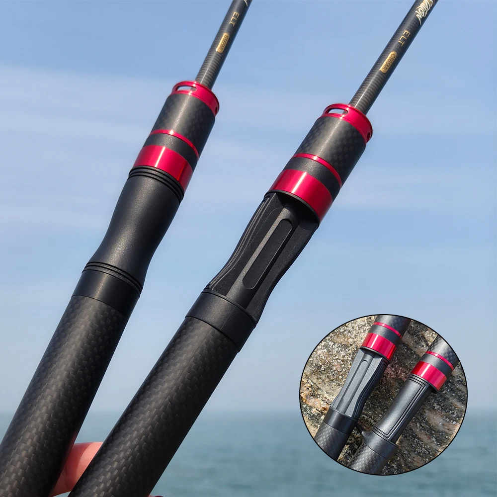 ROLLFISH Ultralight Portable Telescopic Fishing ML Power Fast Action Carbon Fiber Spinning Casting Rod for Freshwater/Saltwater