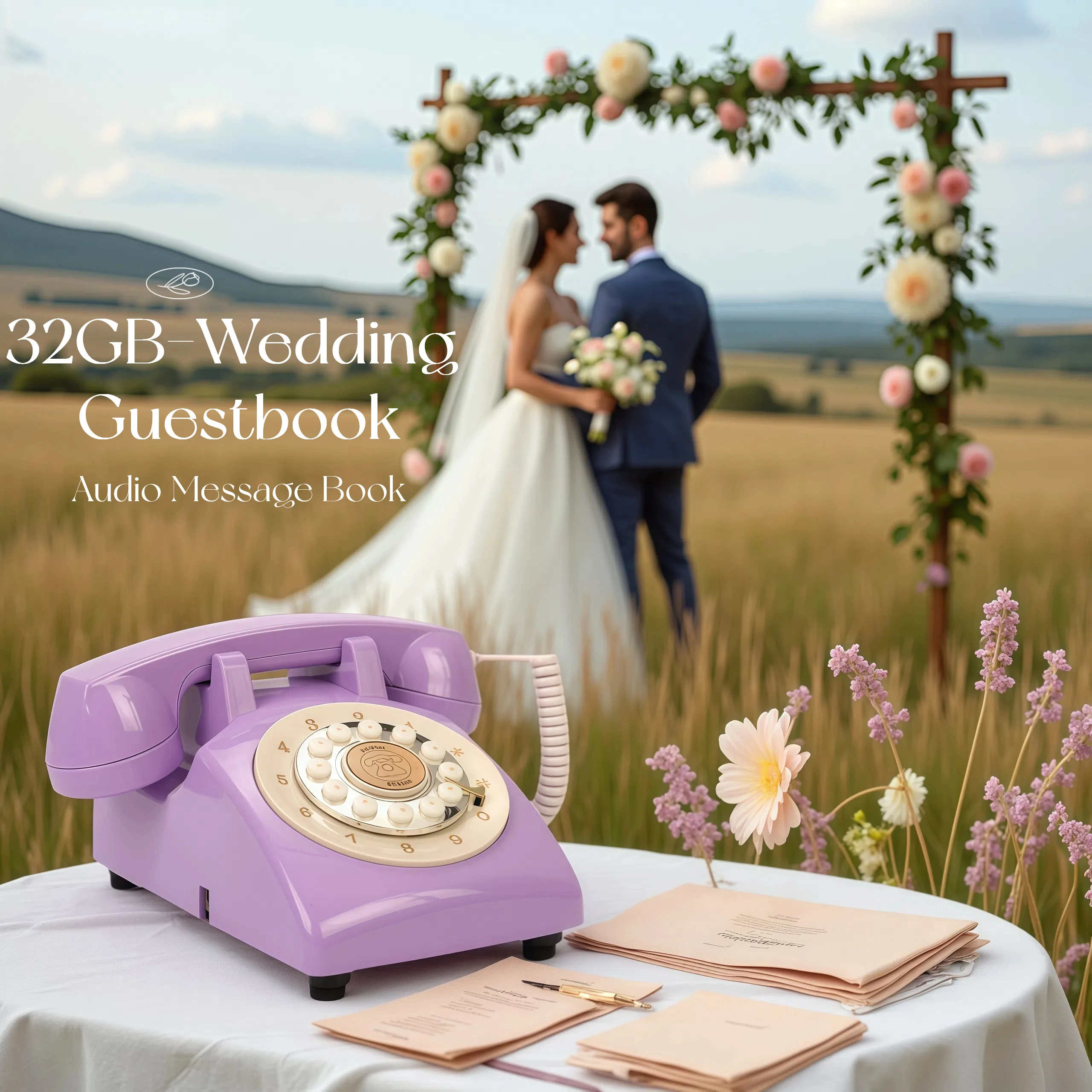 

Audio Wedding Phone Guestbook Easy to Use & Fun Engagements Anniversaries Baby Showers Graduation Record Audio Message Phone