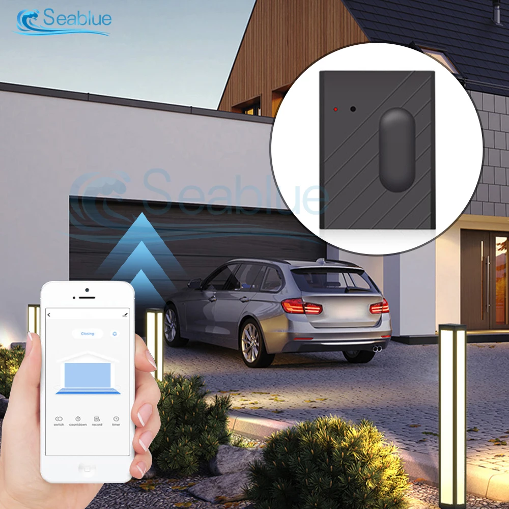Smart Garage Door Opener DC 5V Mobile Phone Remote Tuya Smart Life App Controller Support Alexa & Google Assistant No need Hub