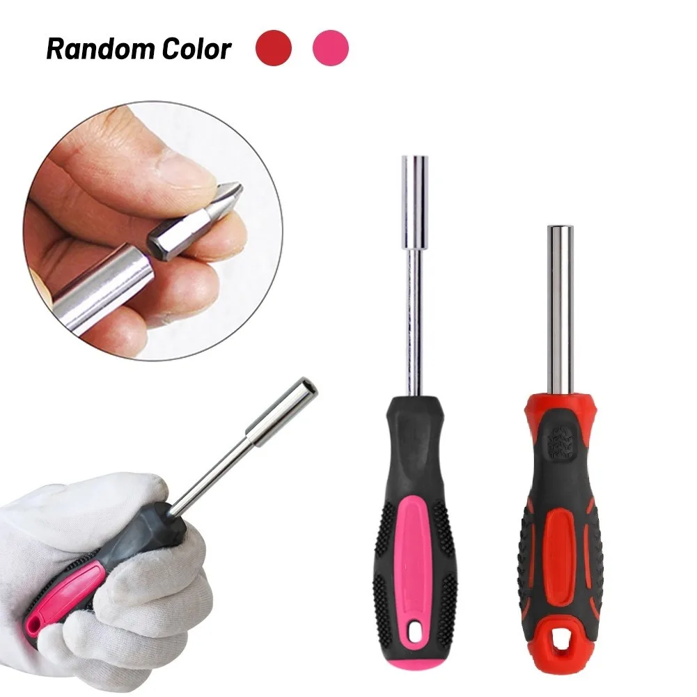 1pc Bit Handle Red Magnetic Bit Holder Screwdriver Spinner Handle 1/4 Inch (6.35mm)  Hex Drive For Slotted Hex Torx Phillips Bit