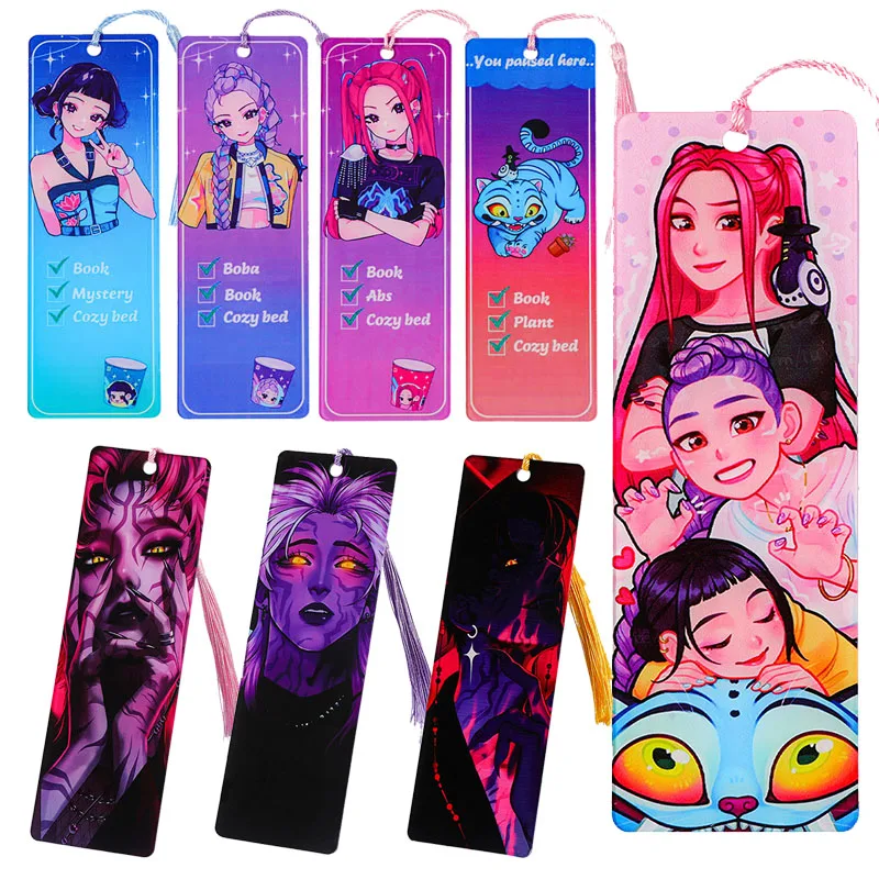 

Яркая закладка K-POP Demon Hunters — коллекционный акриловый аниме-подарок с кисточкой для суперфанатов, обязательный аксессуар!