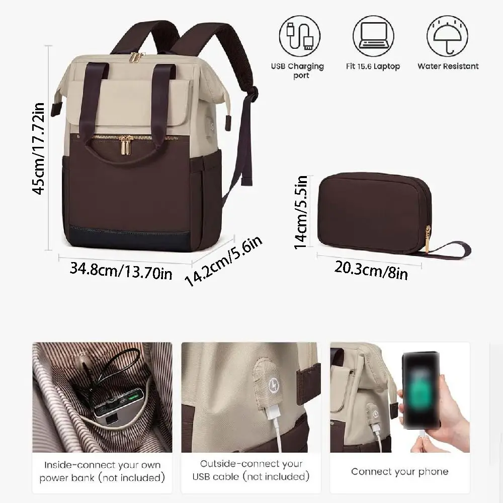 Large Capacity Travel Laptop Backpack Waterproof Multifunctional Mommy Shoulder Bag Breathable Wear-resistant