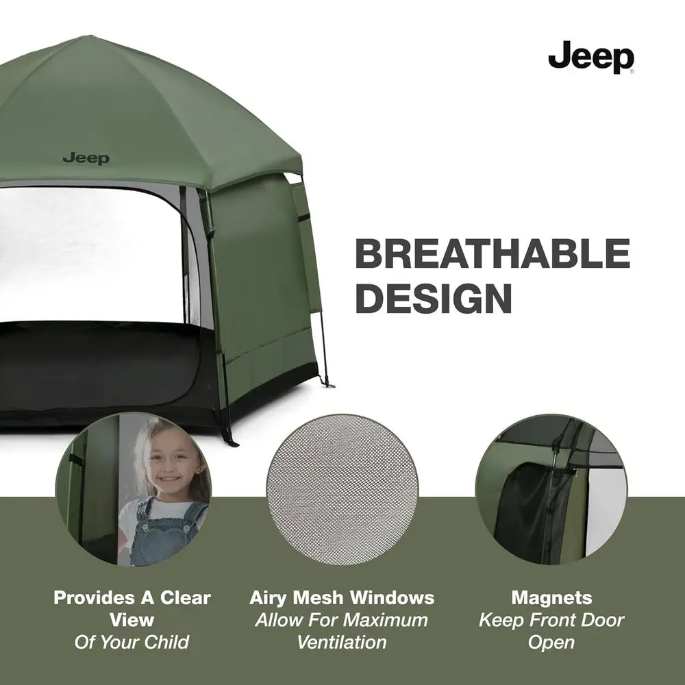 روضة لعب جيب هيكس لايت المحمولة باللون الأخضر الزيتوني للسفر #6