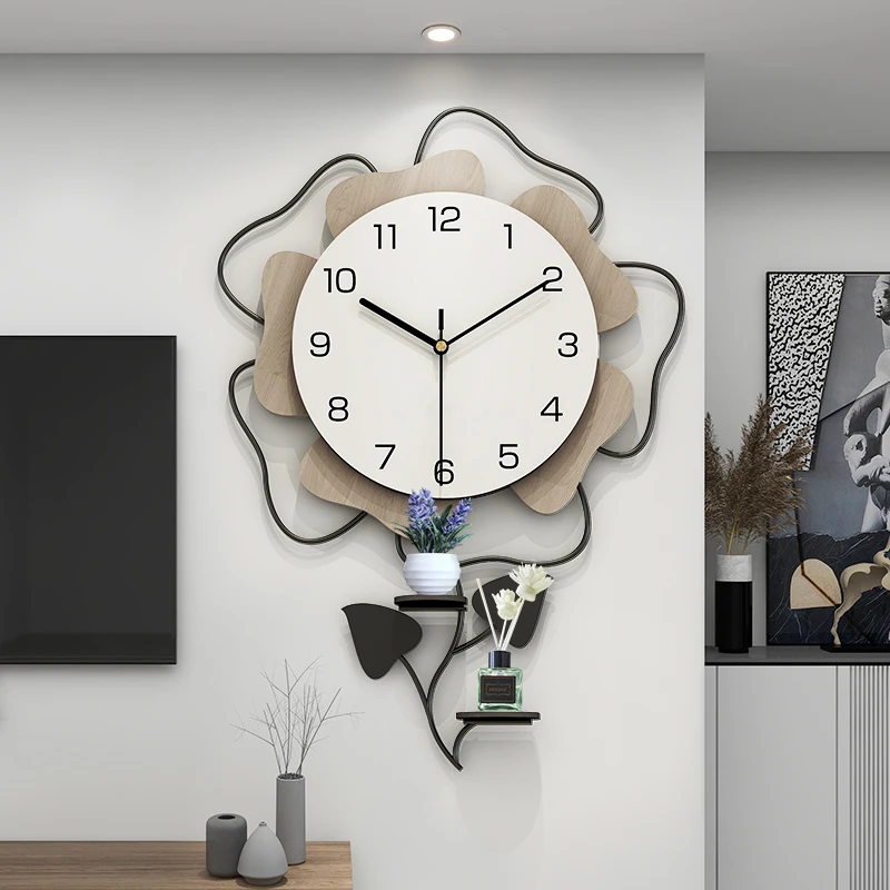 

&c 64X40CM 2025 Living Room Clock Modern Simple Home Fashion 3D Silent Creative Hanging Wall Nail-Free New Release for