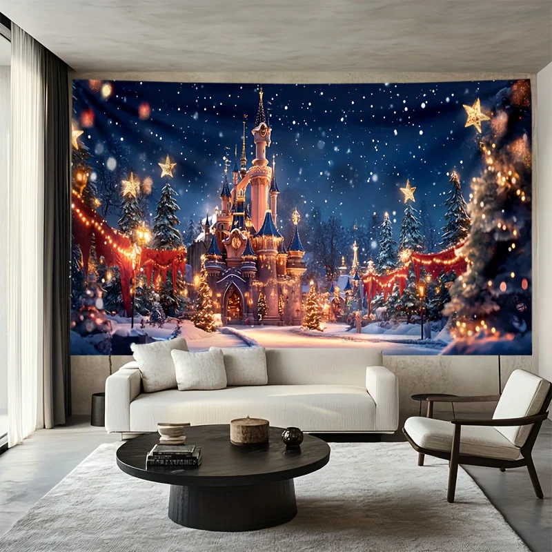 VIKAMA fairy tale Christmas tapestry Santa Claus Christmas Tree decoration Bedroom Living Room Dormitory Party decoration