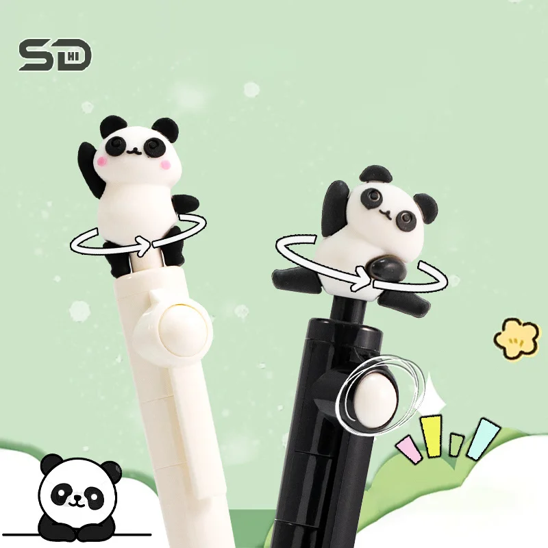 Kawaii Panda Ballpoint Pen Creative Rotatable Gel Pens Cute Writing Tools School Office Supplies Student Stationery Gifts