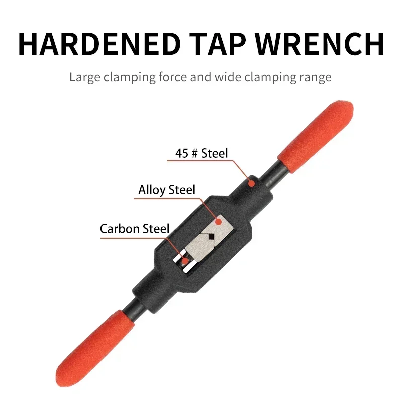 New Adjustable Tap Wrench Handle for M1-M8~M9-M27 Metric Taps Superhard High Carbon Steel Tap Reamer Hand Threading Tools