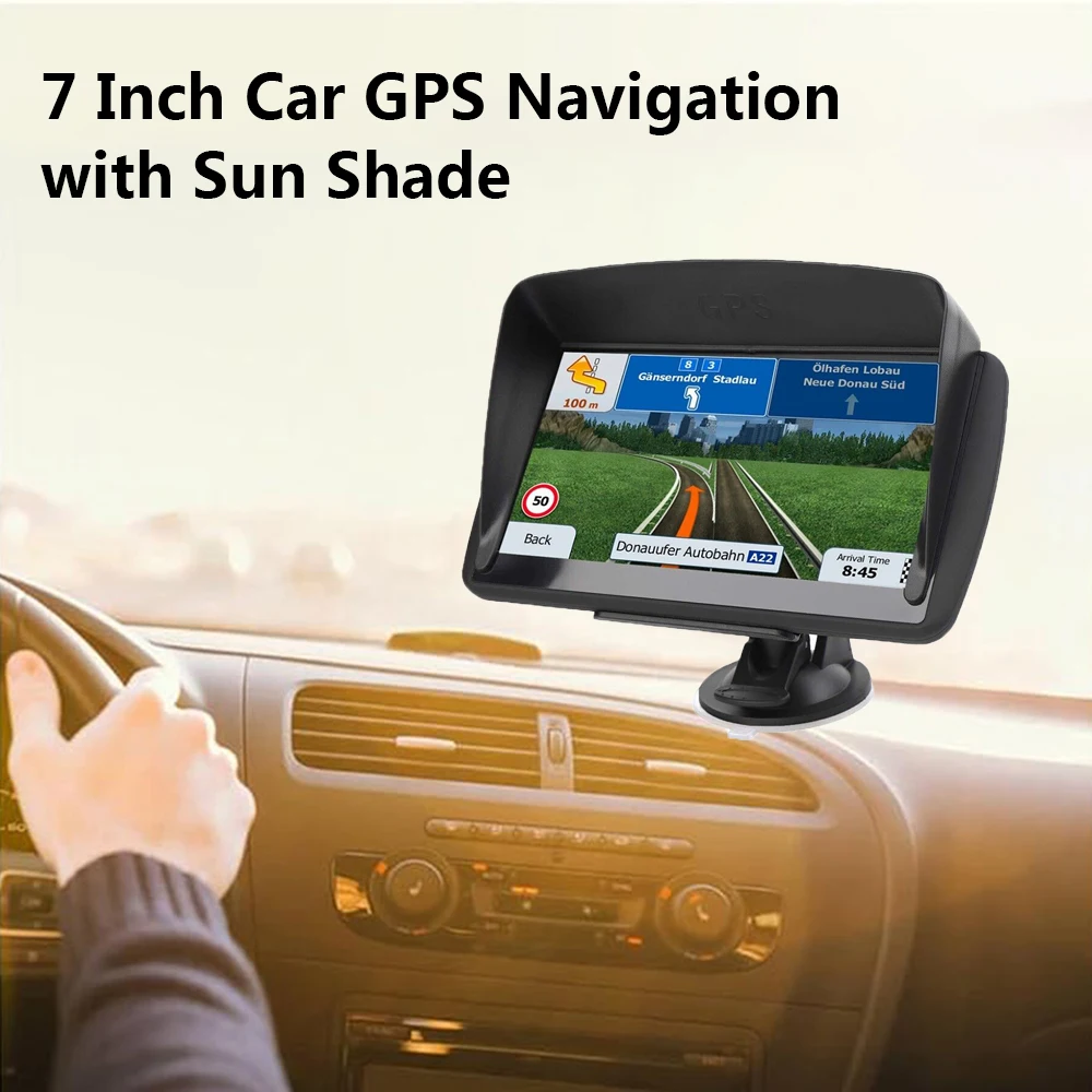 7 Inch GPS Navigation for Car Truck HGV Accessories Tools HD Navigator 2023 Free Update Europe North America Map 8GB FM Music