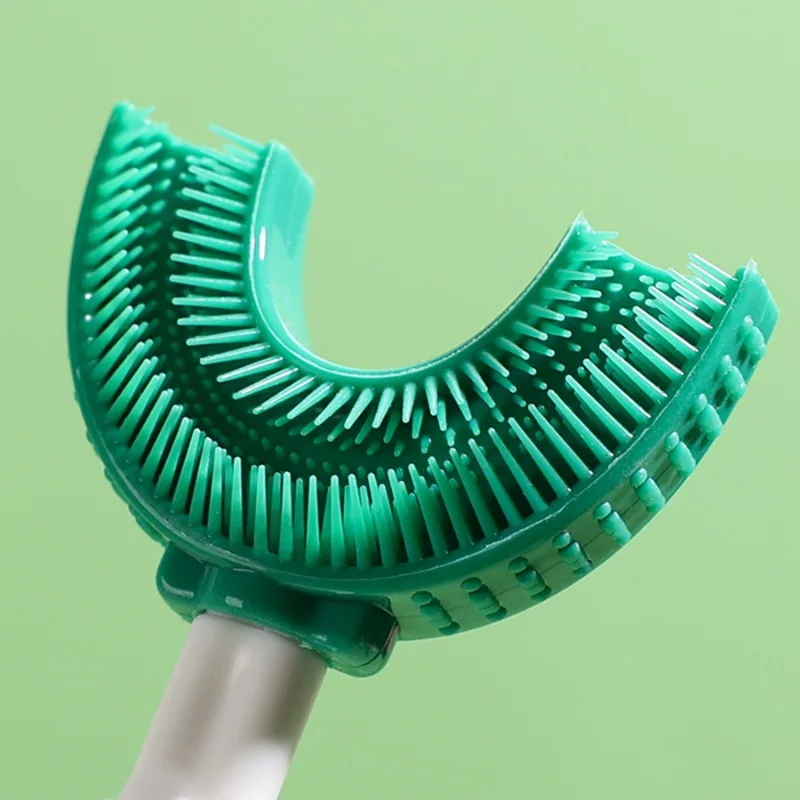 فرشاة أسنان للأطفال بتصميم كرتوني لطيف ذات شعيرات ناعمة على شكل حرف U للعناية بالفم فرشاة أسنان هدايا للأطفال