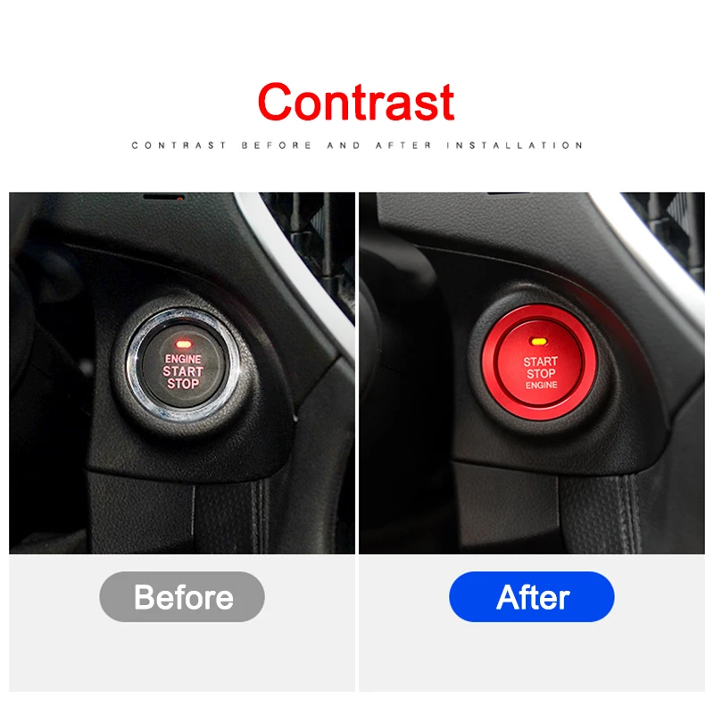 One-button Start Trim Ignition Switch Car Stickers For Subaru WRX Forester Outback STI Legacy XV Car Interior Accessories