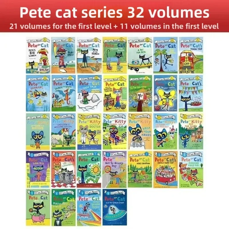 حكايات مجموعة كتب الطفل كتب وقت النوم الطفل 32 كتاب يمكنني قراءة بيت القط الكتب المصورة الأطفال طفل القصة الشهيرة الإنجليزية