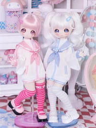 New Arrival BJD Doll Clothes For 1/4 MSD MDD Doll Accessories Sweet Blue Pink Top Sweater Doll Dress Up Gift Diy Clothes