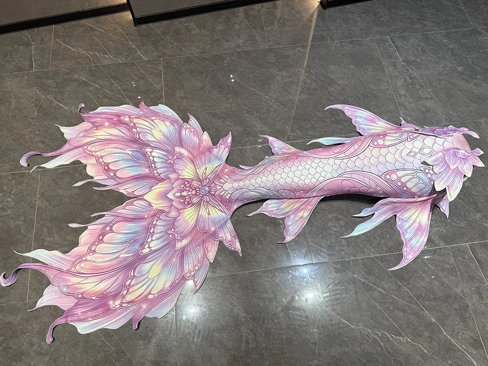 Exquisite Mermaid Floating Veil Tail Mermaid Princess Underwater Performance Suit, Aquarium Diving Training Fish Tail Swimsuit