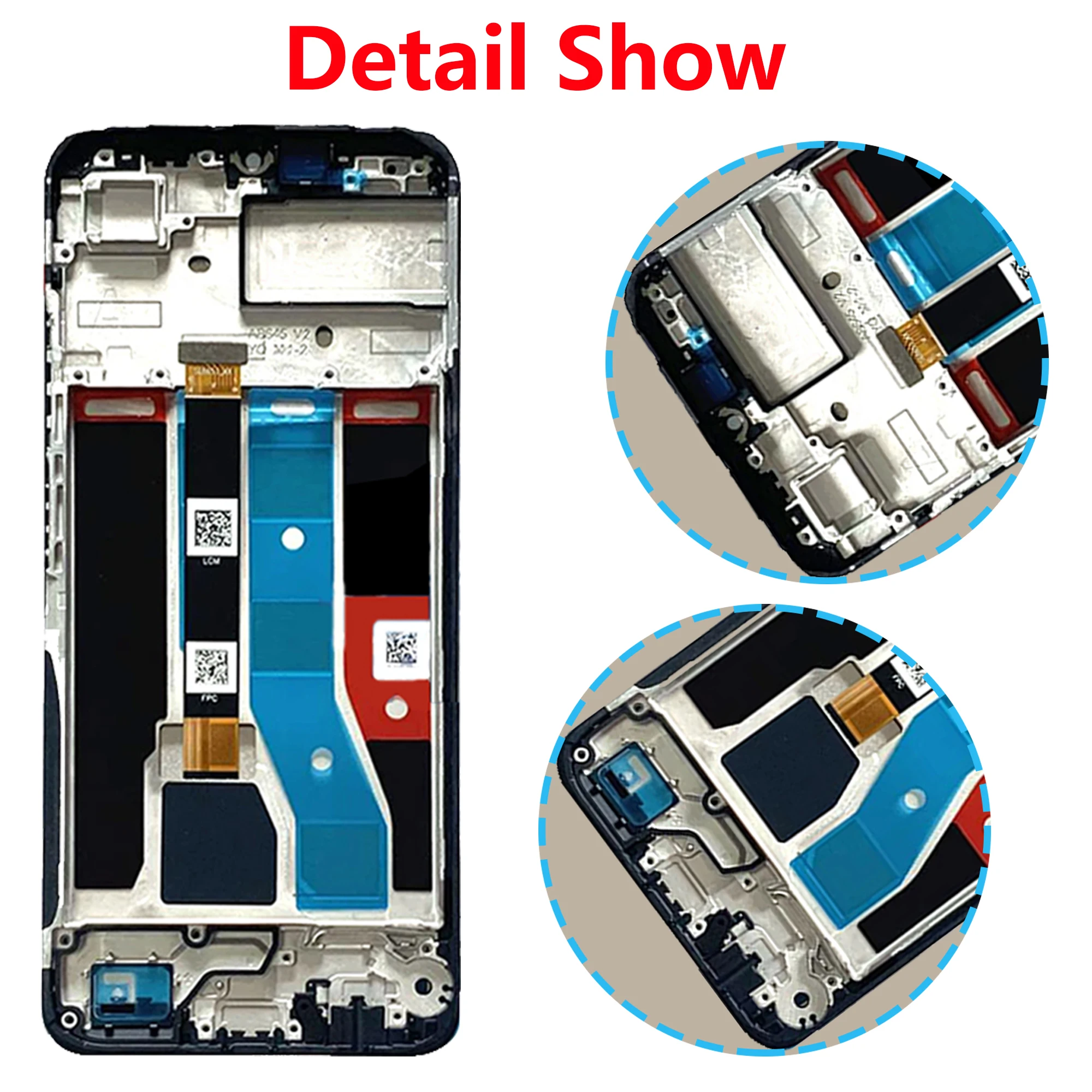 Original For Realme C51 Full With Frame RMX3830 LCD Display Replacement Digitizer Assembly Repair  Tounch Screen Parts