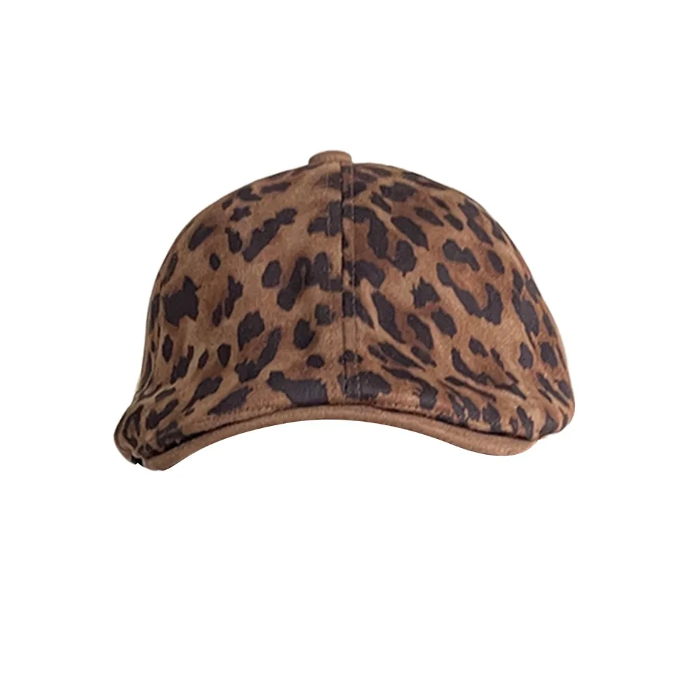 

Casual Sweet Berets Hat Retro Adjustable Artist Berets Leopard Print Painter Cap Spring Autumn