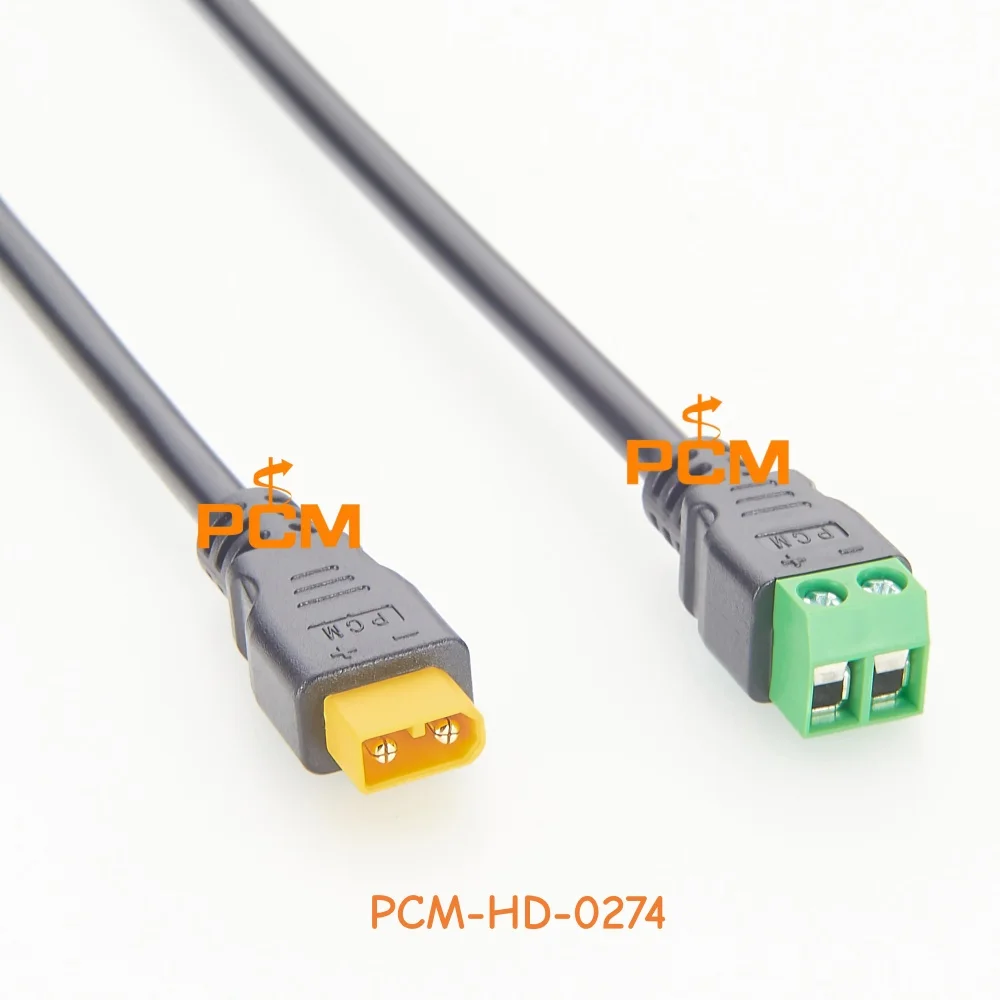 Amass XT30 to 2 Pin Terminal Block Power Cable Adapter for RC Drone Battery Connection & Industrial Control Wiring System