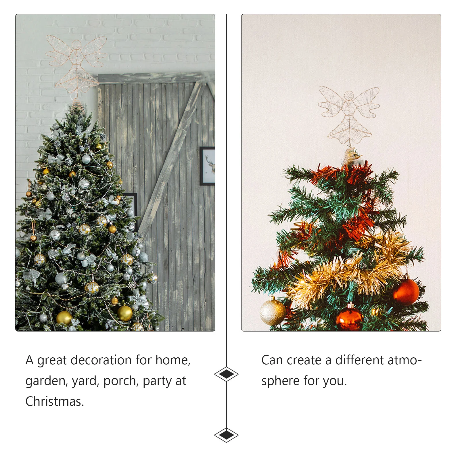 

1pc Angel Tree Topper Golden Lighted Xmas Decor Christmas Tree Topper Festive Holiday Decoration For Party Home Decorations