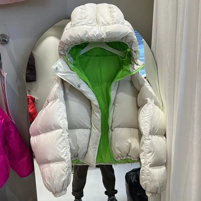 Cappotto invernale Capispalla femminile 2024 Autunno Inverno da donna Nuovo colletto in piedi addensato caldo corto con cappuccio giacca casual da