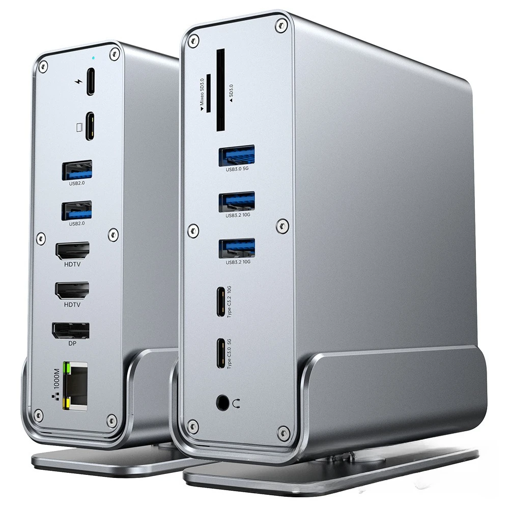 Type-c3.2 10G Gen2 docking station 4K60hz3 screen MST different display DP spot 15 in 1 expansion
