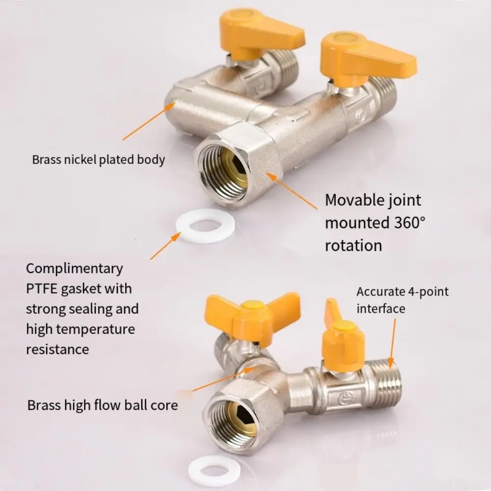 2/3 Switch Brass Diverter Valve Rustproof 1/2