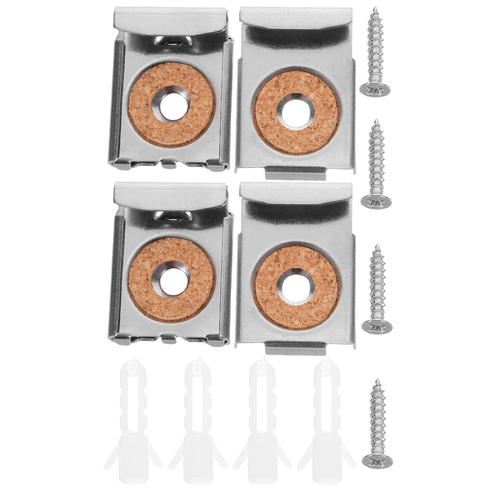 

6 Sets Mirror Holder Glass Clamp Bathroom Brackets Clip Frame Retainer Clips for