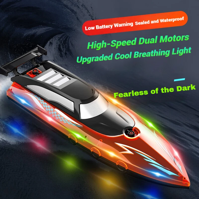 

Высокоскоростная радиоуправляемая лодка со светодиодной подсветкой, электрический скоростной катер с дистанционным управлением 2,4 ГГц для бассейна, озера, уличные водные игрушки для детей, подарок для мальчиков