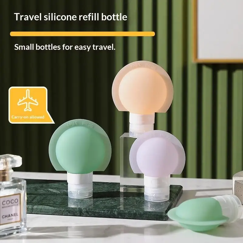 Silicone Shampoo And Shower Gel Dispenser Bottles Convenient Travel Cosmetic Tubes Portable Cosmetic Leak-Proof Empty Bottle