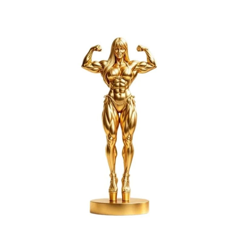 Muscle Fitness Woman 3D‑Printed Statue, Creative Desktop Ornament, Decor for Home Living Room Study Esports Room