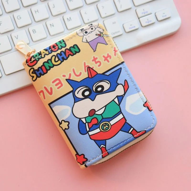 2025 Neue Crayon Shin-chan Niedliche kompakte Geldbörse mit Cartoon-Anime-Motiv, kurze Geldbörse mit Reißverschluss für Jungen und Mädchen – Detail 9