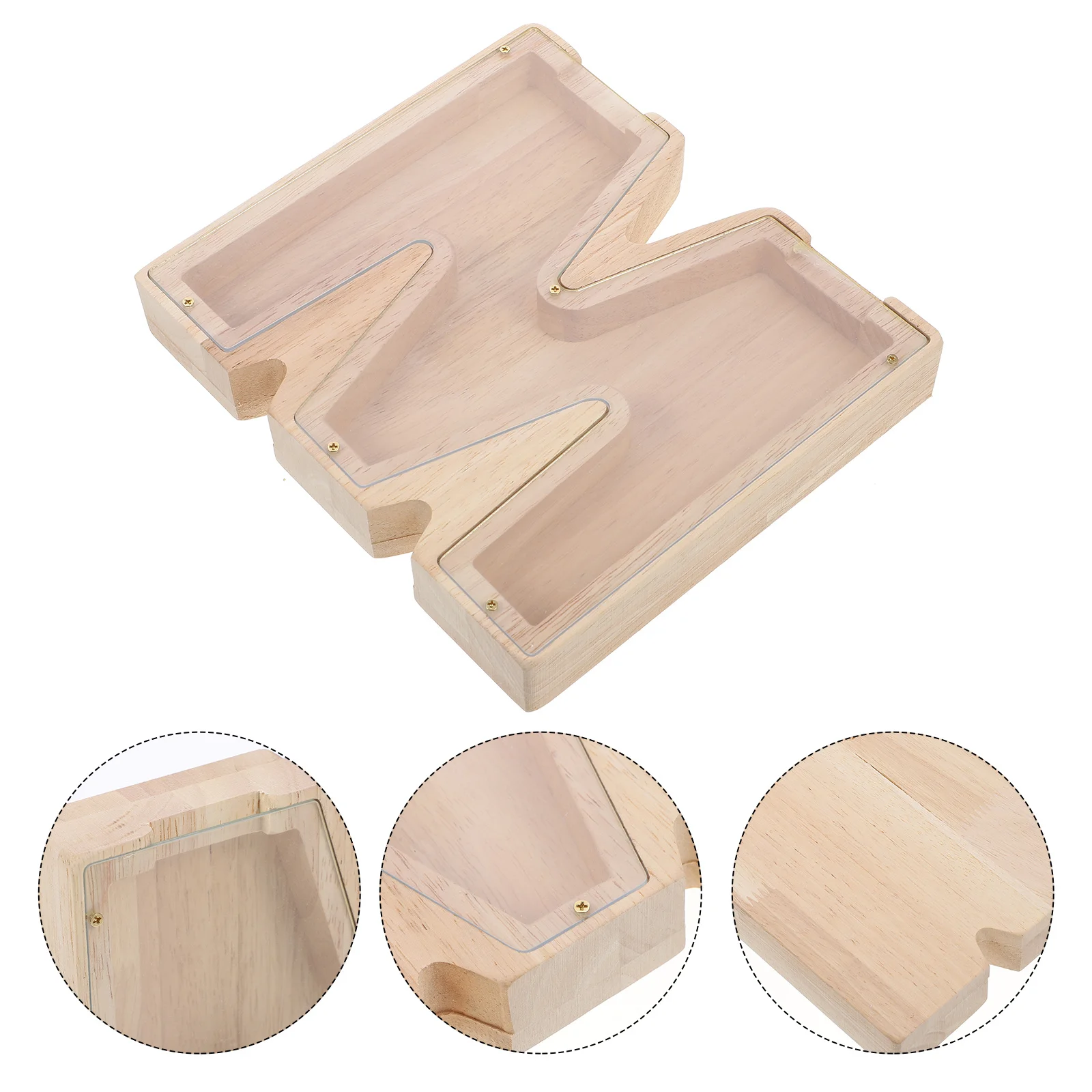 جرة خشبية لفرق العملات المعدنية على شكل حصالة على شكل حيوان للأطفال، جرة توفير المال من الأكريليك الشفاف لإدارة أموال الأطفال #5