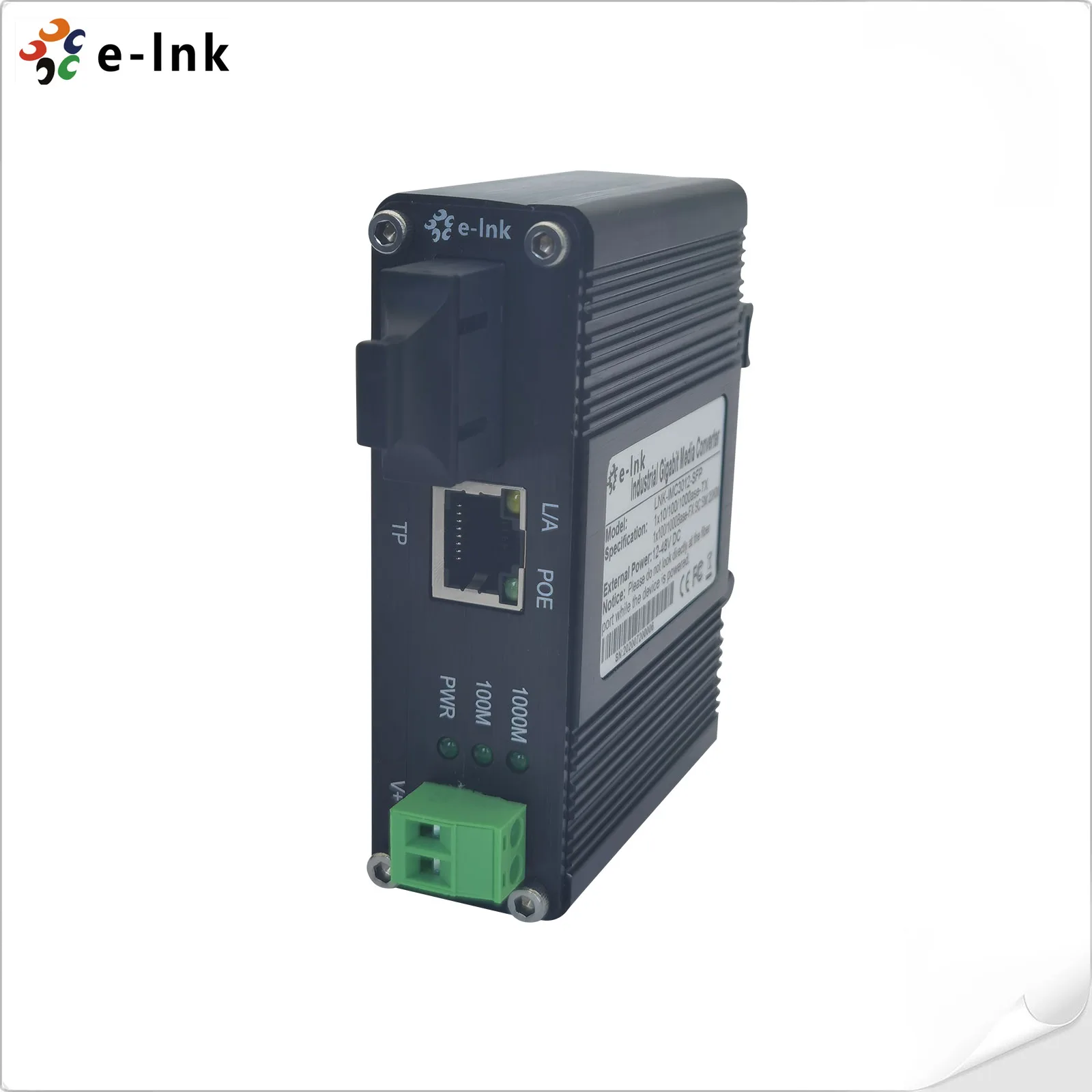 10&100&1000M Gigabit Ethernet Mini Industrial 90W PoE Media Converter Single Mode Single Fiber 20km SC Port