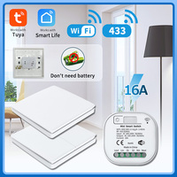 RF433Mhz Self Powered Wireless Wall Switch No Battery Required Tuya Wifi Smart Remote Control Light Switch For Alexa Google Home