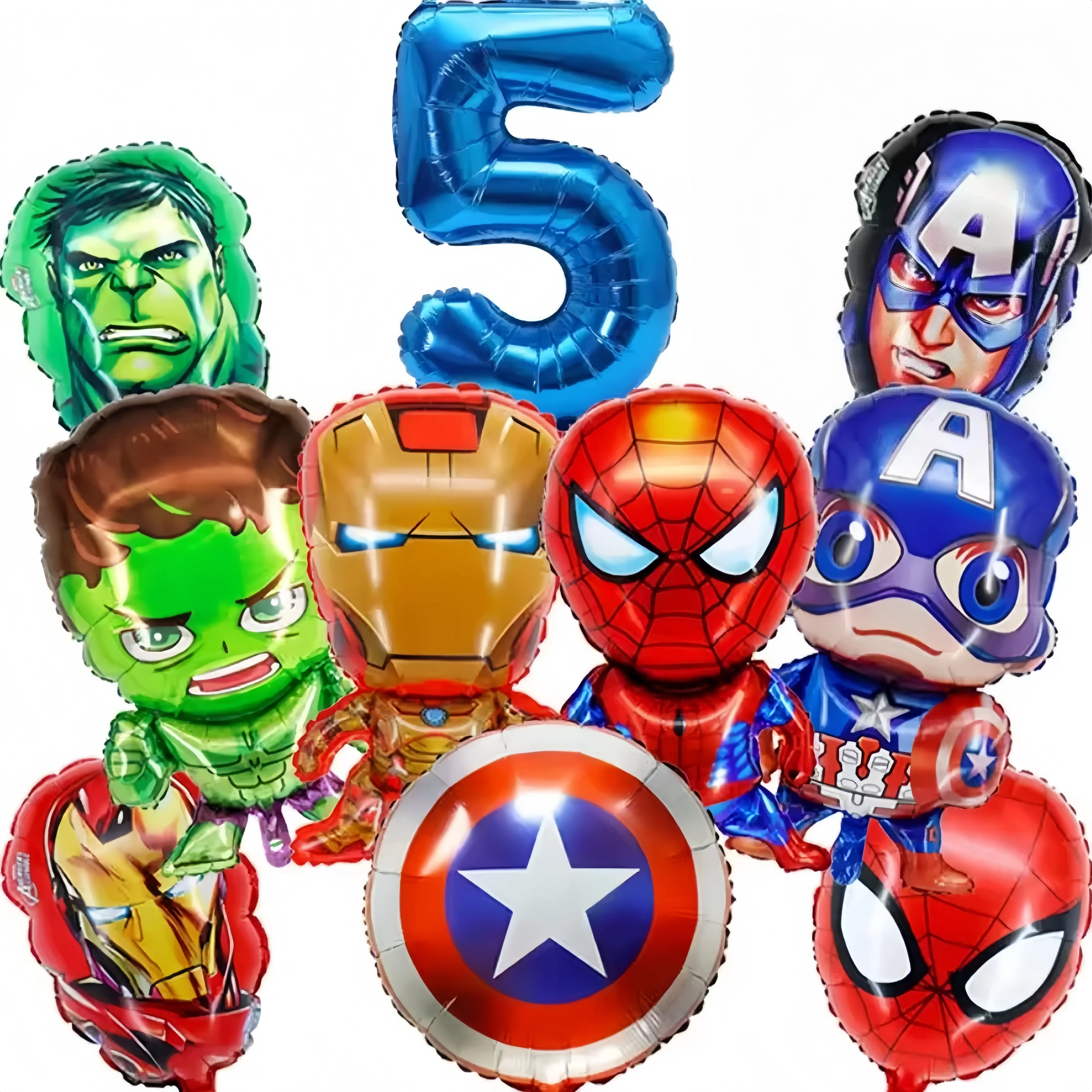 Globos de fiesta de superhéroe Spider-Man, decoración de Iron Man, Hulk, globos con números de aluminio, suministros para fiesta de cumpleaños para niños, regalos y recompensas para niños