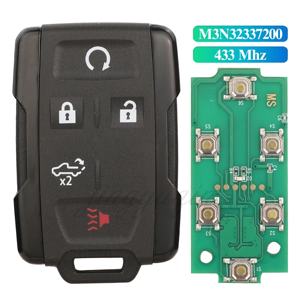 Jingyuqin Remote Flip Car Key Fob M3N32337200 433MHZ For Chevrolet Suburban Silverado Tahoe fit GMC Canyon #13577765